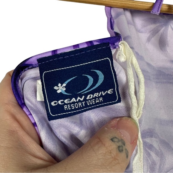 Vintage 90’s Palm Hawaiian Print Tie Halter Crop Top MIDI Wrap Skirt Set - Picture 12 of 16